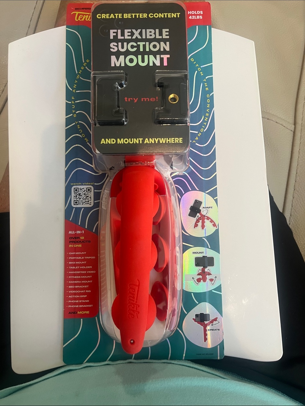 Flexible Suction Mount for Phones - Red - Tenikle Y Pro